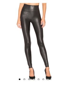 SPANX Black Faux Leather High Rise Leggings